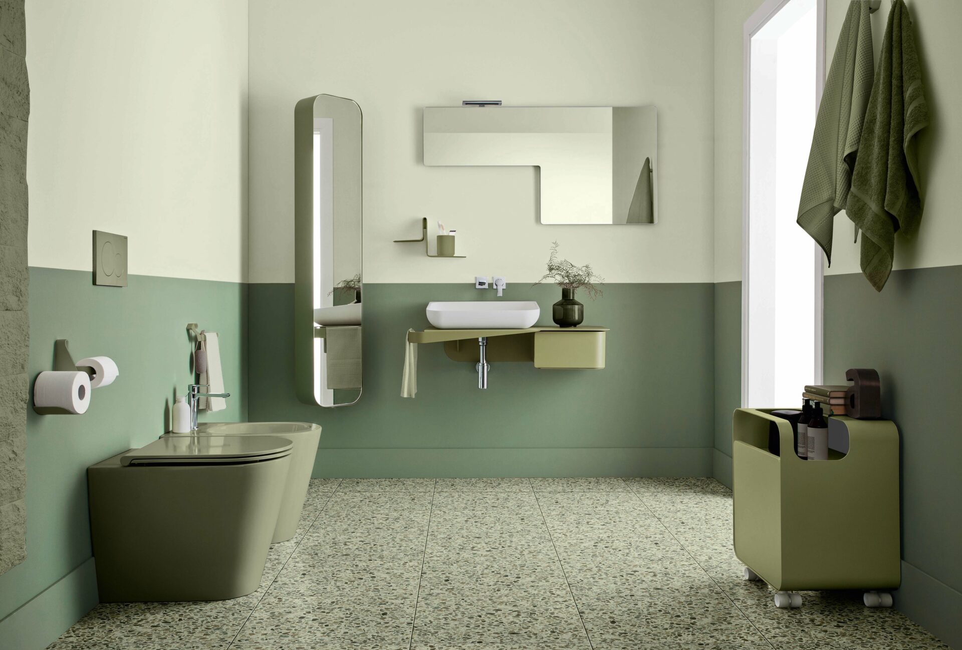 Badezimmer in Grün-Tönen