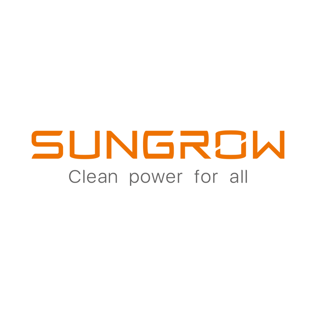 Das Bild zeigt das Logo des Photovoltaikherstellers SUNGROW der für seine Wechselrichter, Speicher und Wallboxlösungen bekannt ist. Der Schriftzug des Logos ist in der Farbe orange gehalten der Claim in grau und der Hintergrund weiß.